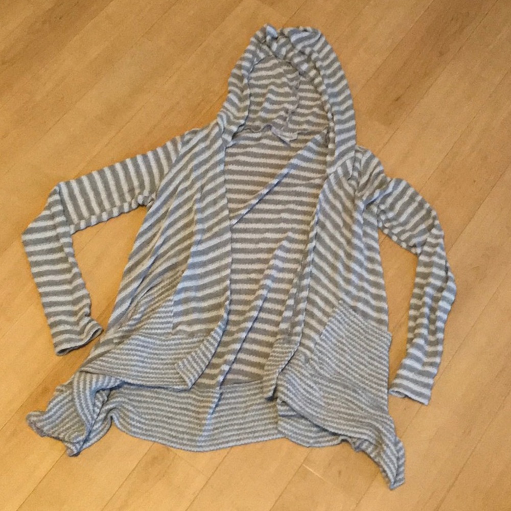Hooded Stripe Maternity Cardigan